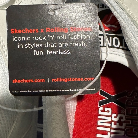 Skechers White Sneakers with Classic Design and Iconic Rolling Stones Logo 10.5 - Picture 8 of 10